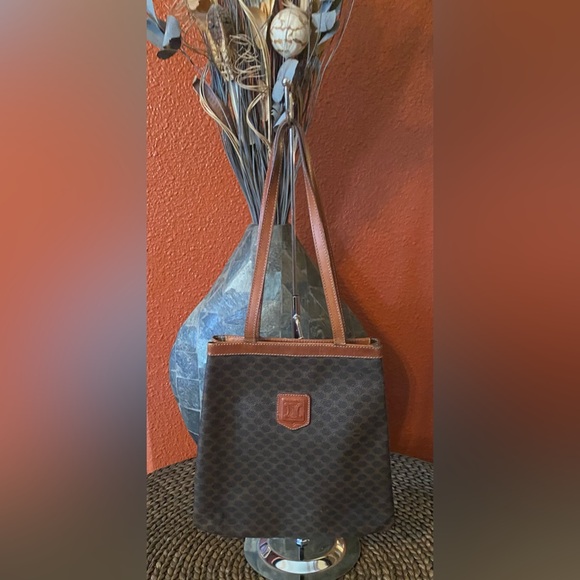 Celine - VINTAGE - GUC - Macadam Brown Patterned Tote - Picture 3 of 16